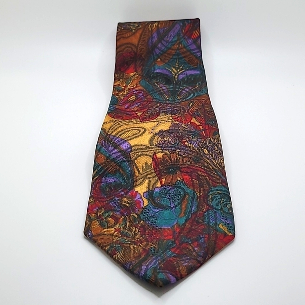 100% Silk Floral Multicolor Men's Tie